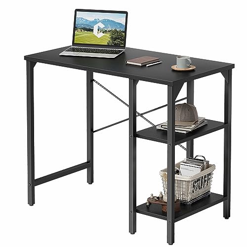 CubiCubi Small Computer Desk, 35 Inch Home Office Desk with 2 Sto...