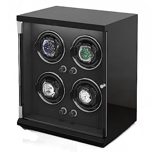 Caja para dar cuerda a relojes automáticos en vitrina con luz azul decorativa