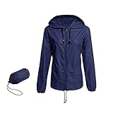 Zilosconcy Regenjacke Damen Wasserdicht Atmungsaktiv Leicht mit Kapuze Leicht Faltbar Jacke Winddicht Regenmantel Grosse Grössen Windbreaker Atmungsaktiv Fahrrad Übergangsjacke