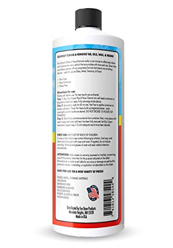 Evo Dyne Pipe Cleaner, Made in the USA | Glass Cleaner Removes Tar & Resin Effectively with Our Soak and Rinse Formula (1-Pack)