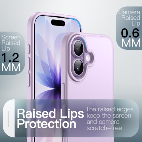 Image of JETech Matte Case for iPhone 17 6.3-Inch, Shockproof Military Grade Drop Protection, Frosted Translucent Back Minimalist Phone Cover, Anti-Fingerprint (Lavender)