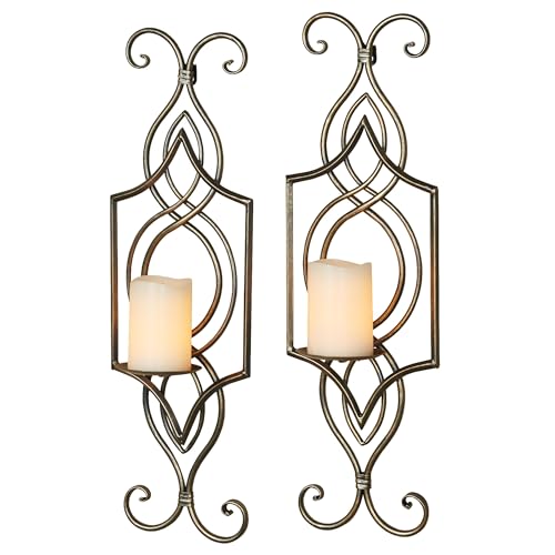 Carmen Unique Openwork Wall Sconce Pair Light Bronze Pair