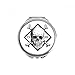 Skeleton Pirate 1989 Decoration Pattern Hand Compact Mirror Round Portable Pocket Glass