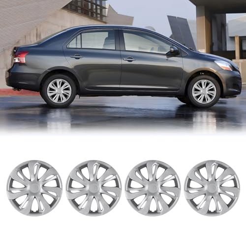 Winjet 15 inch Steel Wheel Hubcaps for 2007-2020 Toyota Yaris,R15 Steel Wheel Hubcaps 4 Pieces Snap-On Installation with Retention Rings (15 inch,Lacquer,Set of 4)