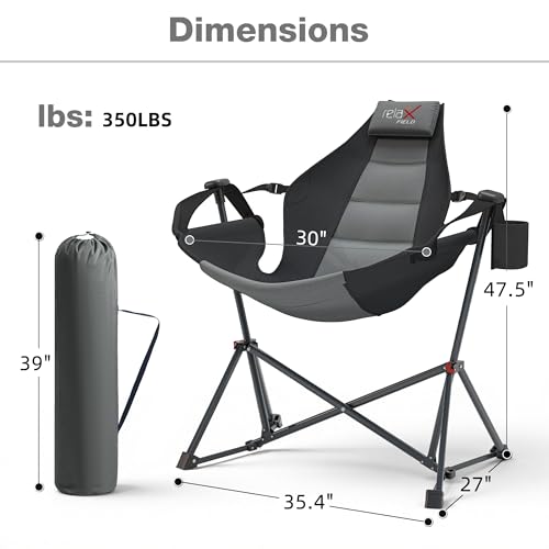 Silla Colgante para Camping RELAX FIELD Modelo hammock chair Negra Resistencia 350 pounds miniatura 3