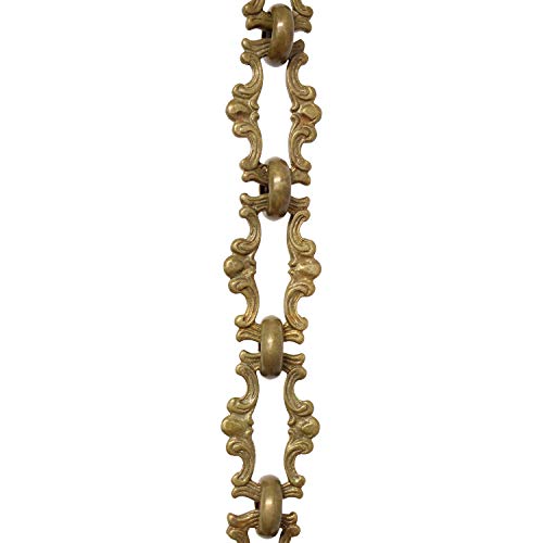 Image of RCH Hardware CH-02-AB-3 Decorative Antique Solid Brass Chain for Hanging, Lighting - Motif Welded Links (3 ft /1 Yard)