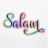 Holographic Decal Stickers of Salam Muslim Premium Waterproof Vinyl Decal Stickers for Laptop Phone Accessory Helmet Car Window Mug Tuber Cup Door Wall Decoration ANDVER302641aHO