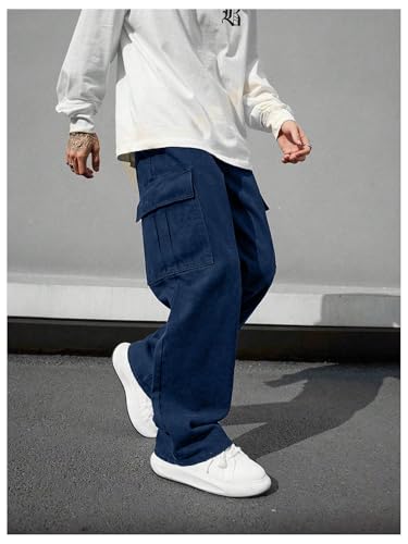 SOLY HUX Men's Straight Leg Baggy Cargo Pants Street Outdoor Trousers with Pockets4