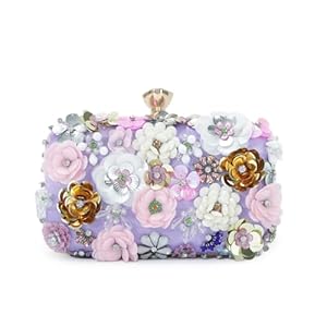 Lanpet Women Clutches Flower Evening Handbag Chain Strap Shoulder Bag
