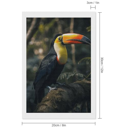 Kits d'art diamant adulte toucan multicolore diy - 2