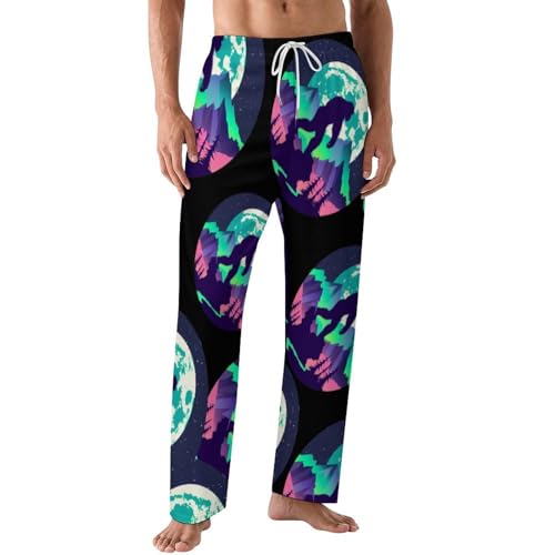 Mutli Color Forest Bigfoot Sasquatch Mens Pajama Pants Print Lounge Pant PJ Bottoms Sleepwear Loungewear