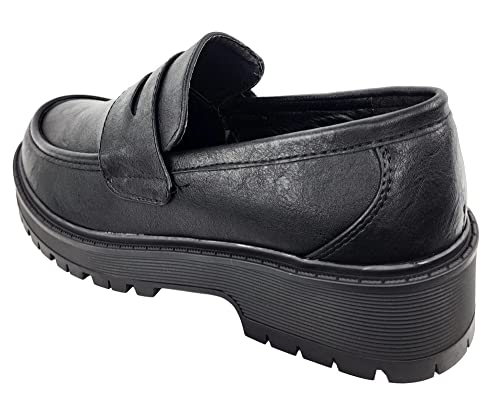 Image of Forever Link Womens Slip On Loafer Chunky Chain Platform Heel