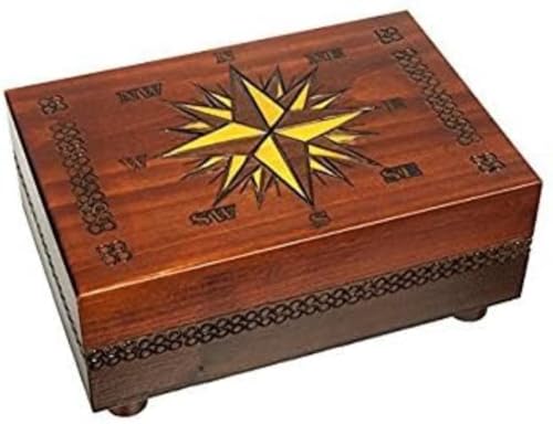 Secret Opening Compass Rose Cartography Box, Enchanted World of Boxes