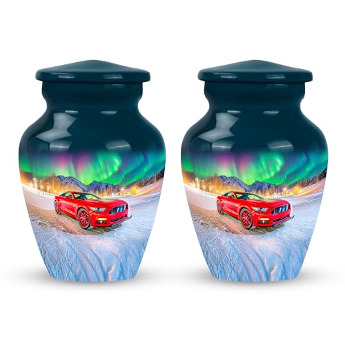 Image of Car Urn Little Urn for Adult Ashes 3 Inch 2 Qty | Decorative for Human Ashes Cremation Urns Human Remains
