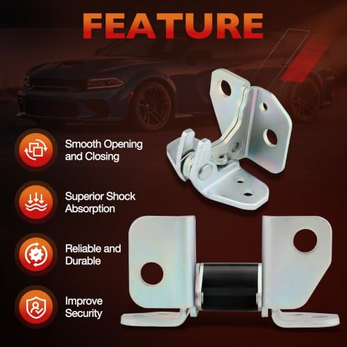 Driver Side Left Front Door Hinges Upper & Lower Set Compatible with 2013-2022 Jeep Grand Cherokee, 2013-2023 Dodge Charger Durango Chrysler 300, Replaces 55113665AI 55113661AC by ATRACYPART - Used condition - Image 6