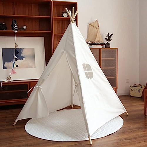 Katoenen Canvas Draagbare Prinses Meisjes Tent for Binnen en Buiten Kinderen Tipi Speeltent Indiase Kinderen Wigwam Speelhuis for Jongens Meisjes - Afbeelding 4