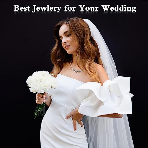 Crystal Statement Necklace Glass Crystal Collar Choker Necklace for Women Bridal Necklace Costume Jewelry Necklaces for Women3