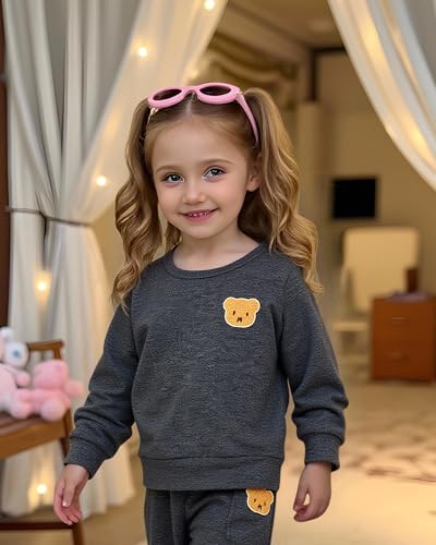 Image of Weebaby Toddler Girl Clothes Infant Girl Sweatsuit Baby Pant Set Outfits Fall Winter Clothing Little Clothes for Girl