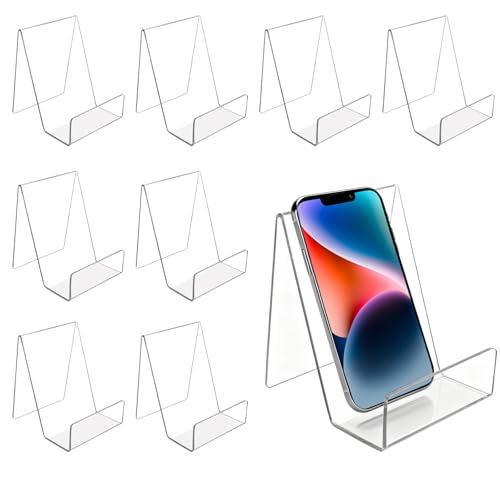 YiliYa 8 Piezas Soporte de Acrílico para Libro, 7,5 x 9 x 10,5 cm Atriles para Libros, Soporte Expositor Transparente para Porta Cartel para Exhibir Libros, Cuadernos, Libros Ilustrados