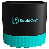 SquidCup Non-Tipping, Anti-Spill Cup Holder for Boats, Kayaks, SUPs, RVs, Fishing & Camping | Universal 12–30 oz Fit | BPA-Free, Optional SquidDisk Mount Included for Textured Surfaces (Black/Teal)