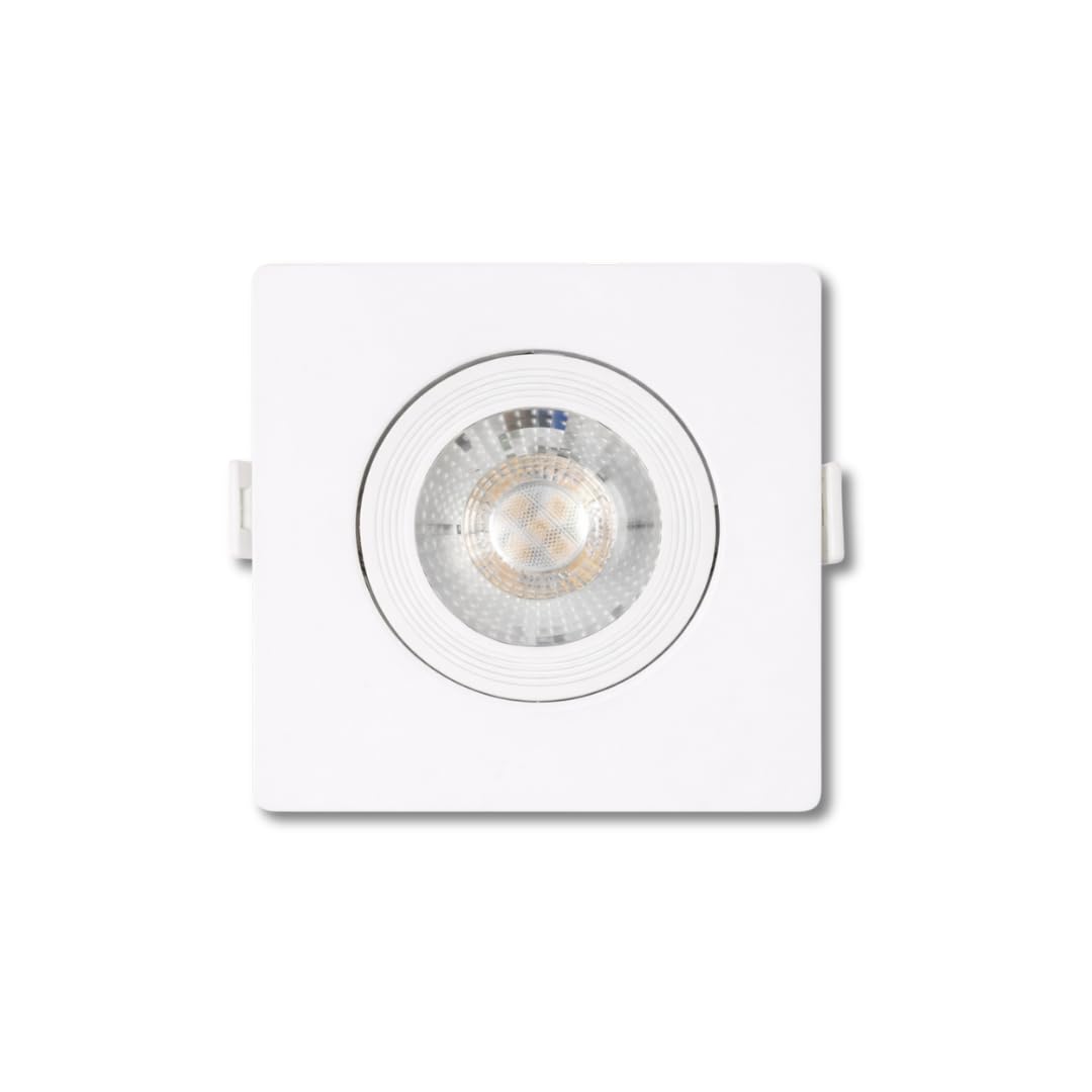 Spot LED de Embutir Quadrado 9W Multivolt Luz Amarela 3000k