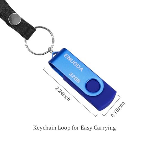 Image of 32GB Flash Drive ENUODA 1 Pack Thumb Drive 32GB USB 2.0 Memory Stick Jump Drive Pen Drive for File Storage and Data Transfer (Blue)