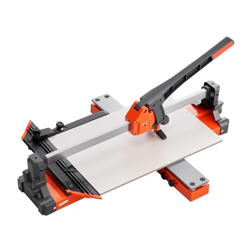 VEVOR 24-Inch Manual Tile Cutter, Spring-Loaded Base Cutting Tool with Adjustable Angle Fence, Tungsten Carbide Cutting Wheel, Precision Alignment Guide, for DIY Pros, Ceramic, Floor, Wall Tiles by VEVOR - Image 3