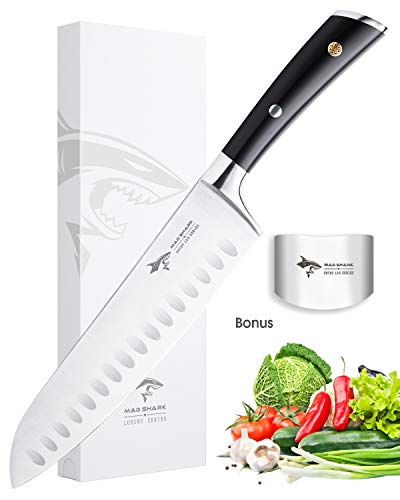 Santoku Knife - MAD SHARK Pro Kitchen Knives 8 Inch Chef's Knives, Best