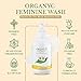Organyc Feminine Intimate Wash for Sensitive Skin with Chamomile, Free from Chlorine, Parabens, SLS/SLES, and Synthetic Perfumes 8.5 Fluid Ounce