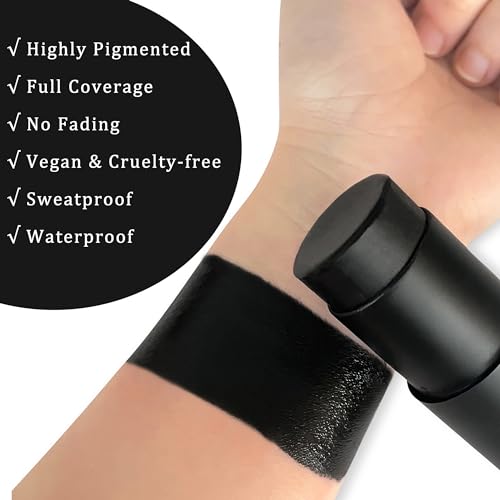 Wismee Eye Black Baseball/Softball/Football, Black Face Paint Stick, Non-Toxic Full-coverage Body Paint Stick Halloween Cosplay Joker Zombie Vampire Skeleton FX Makeup - Thumbnail 6