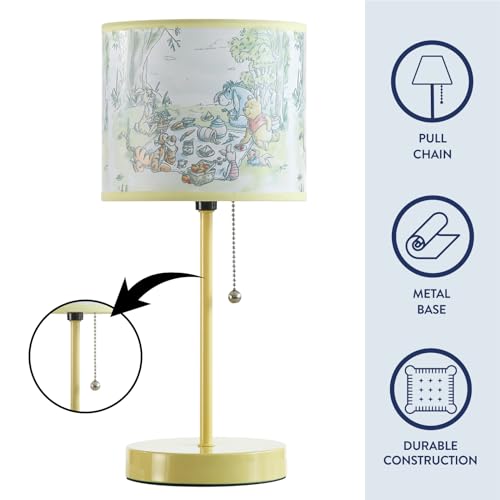 Idea Nuova Table Lamp for Kids, Stick Lamp with Printed Shade & Pull Chain, Bedroom or Nursery Nightstand Lighting,Winnie The Pooh by Idea Nuova - Image 2