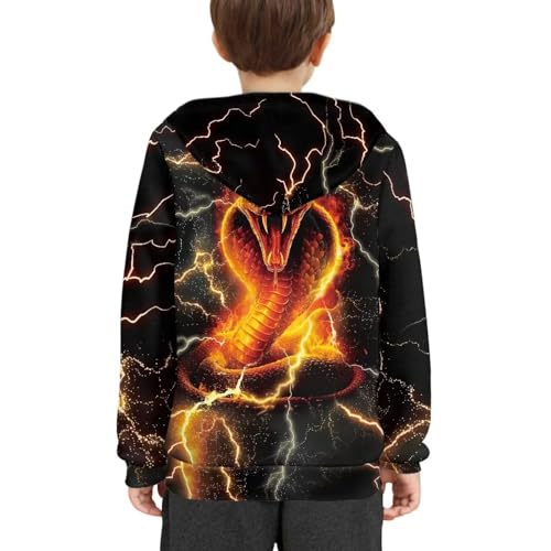 Image of WELLFLYHOM Boys Hooded Sweatshirts Hoodie Pullover Cool Graphic Crewneck Blouses Size 6-16