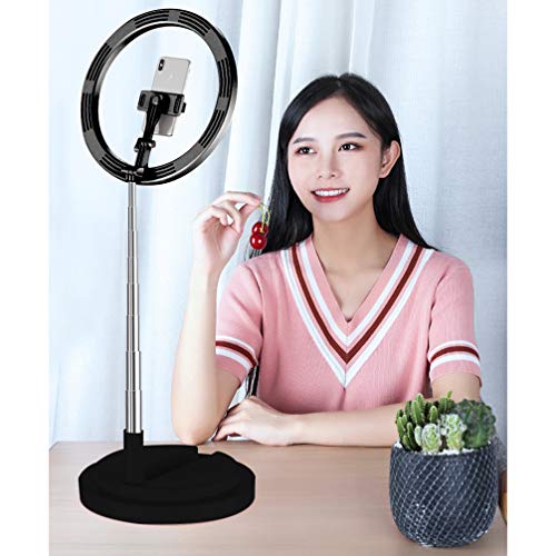 Anel de luz para selfie Uonlytech com suporte de tripé para celular, câmera de anel para vlog Live S