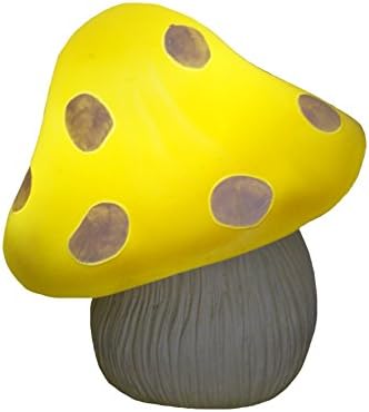 TIAAN 12" Yellow Solar Mushroom LED Light Garden Mushroom