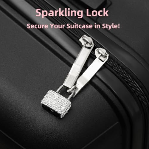 2 Pcs Small Locks with Keys Mini Luggage Locks Bling Keyed Padlock with Key Metal Lock for Locker Suitcase,Backpack,Boxes,Laptop Bag(White+Colorful)3