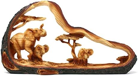 Eye catching Free Standing Graceful Elephant with Family Decorative Ornament | Elephant Ornaments | Home Accessory Gift | Living Room | Wildlife Animal