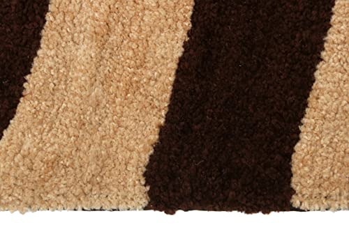 Image of THE HOME TALK Modern Polyester Area Rugs | Carpets for Living Room, Kitchen, Kid's Room, Bedroom | Microfiber Polyester Rugs | Shaggy Floor Carpet | Anti Skid Store (Beige and Brown, 50 x 150 cm)
