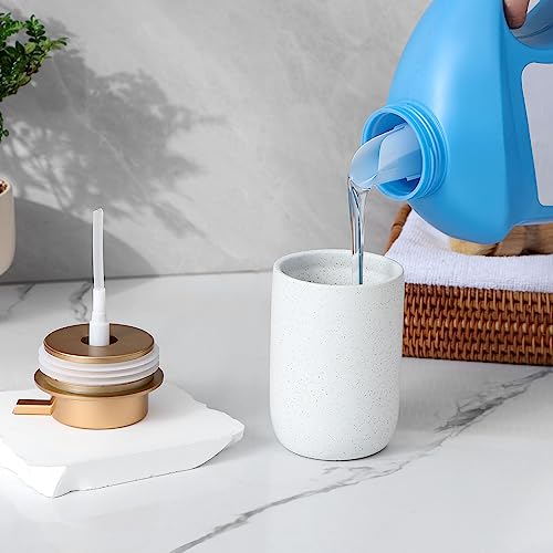 Image of Hand Soap Dispenser for Bathroom Decro, Ceramic Liquid Pump Bottles Refillable Dish Dispenser for Kitchen Farmhouse Colleage Dorm, White