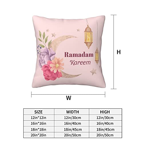 Senheol Ramadan Kareem Throw Pillow Cover 18x18 Inch for Eid Mubuark Party Decoration for Couch Pillows Set of 2