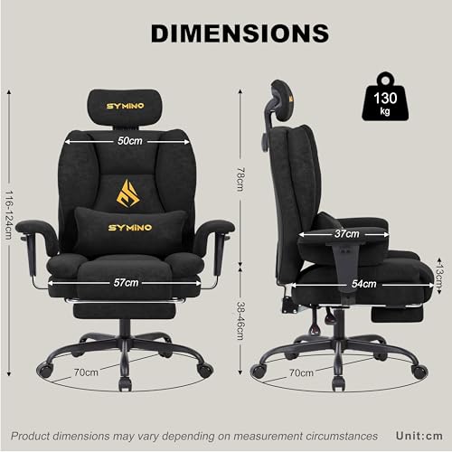 Image of Symino Gaming Chair with Foot Rest, Unique Up /Down Armrests, PU Leather Ergonomic High Back Chair, 155 Recline Solid Color Computer Desk Chair, Black