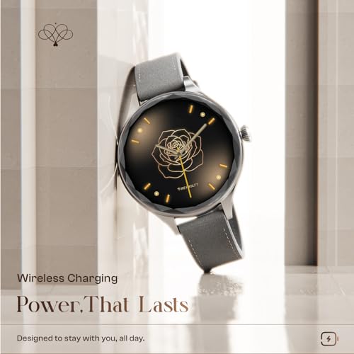 Image of Fire-Boltt Phoenix Aura Women Smart Watch with 1.26 inch Diamond-Cut HD Display, Rotating Crown, Wireless Charging, Bluetooth Calling, Voice Assistant, 120+ Sports Modes - Slate Grey