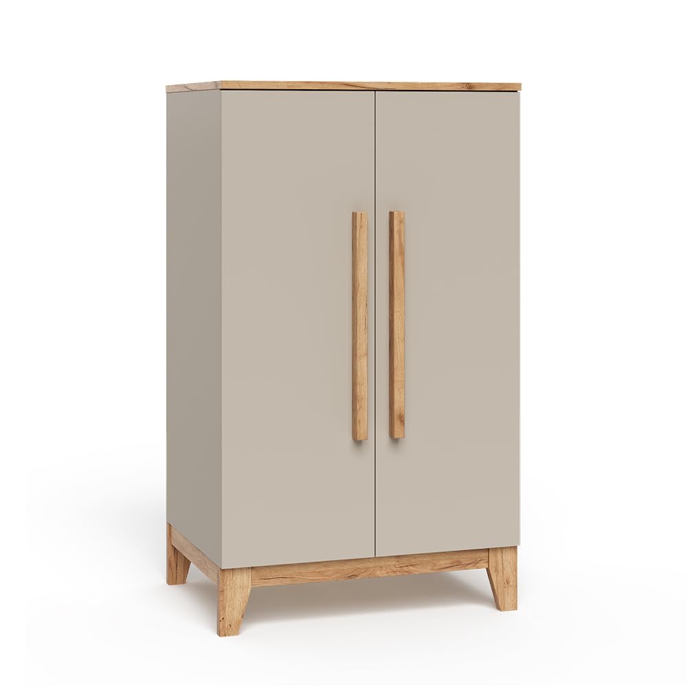 VitaliSpa Armoire pour Enfants Malia, Cachemire/Artisan, 70x120cm, pour Le Rangement des vêtements pour Enfants et combinable