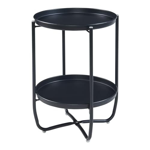 Table basse ronde design intemporel en acier noir pour intérieur - 4
