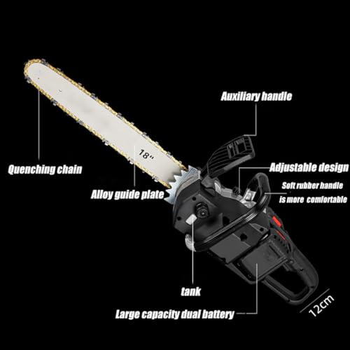 Tronçonneuse sans fil électrique avec 2 batteries 10000 mAh rail 50 cm et mallette - 4