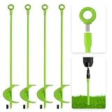 MAZING Ground Anchor Kit 18 Inch Long, 4PC Heavy Duty Spiral Blade Earth Anchors Kit Screw in, Auger Stake for Camping Tent, Trampoline, Canopies, Carport, Swing Set, Securing Animals, Sheds