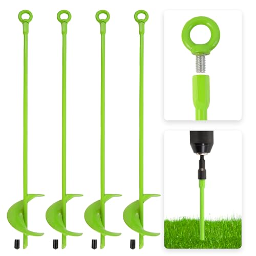 MAZING Ground Anchor Kit 18 Inch Long, 4PC Heavy Duty