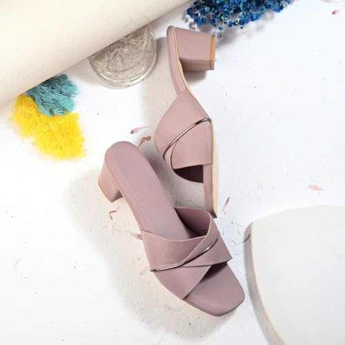 Image of Nowry Women's Chunky Block Heels | Women Comfortable Heel Fashion Sandals for Everyday, Party, Office, Wear