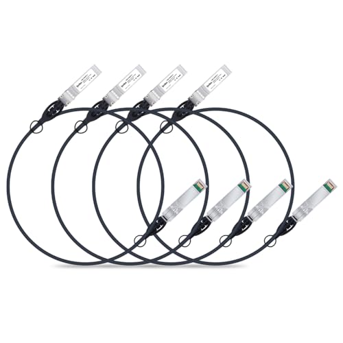 Image of ipolex 10G SFP+ Twinax Cable, Direct Attach Copper(DAC) Passive Cable, 1m (3.28ft), for Cisco SFP-H10GB-CU1M, Meraki, Ubiquiti, Mikrotik, Intel, Fortinet, Netgear, D-Link, Supermicro, TP-Link, 4 Pack