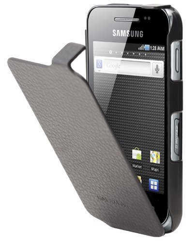 Samsung ETUISMS5830 Etui à rabat en cuir pour Galaxy Ace S5830 Noir