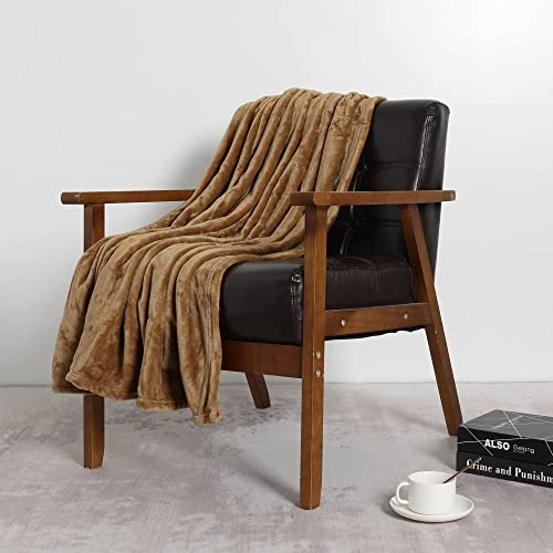 Image of NANPIPER Fleece Blankets, Super Soft Flannel Fuzzy Blanket for Couch, Luxury Cozy Lightweight Microfiber Dog Blanket-Throw Size,Coffee Brown